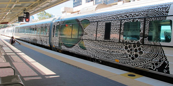 Aboriginal art on a Tilt Train in Cairns