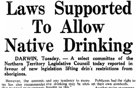 Headline: 'Law supported to allow native drinking'.