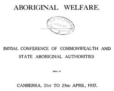 Title page of Aboriginal Welfare Conference paper