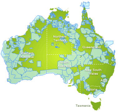 Map of land subject to native title applications in Australia.ma