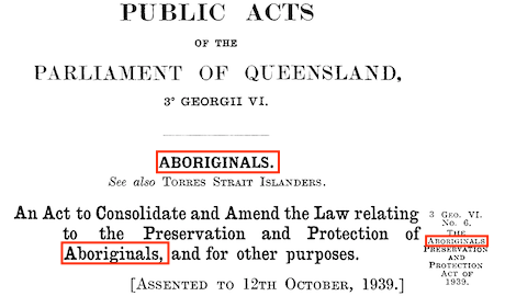 The title page of the act mentions the word 'Aboriginal' three times.
