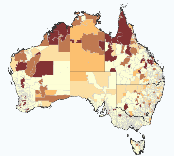 Aboriginal suicide rates by postcode, 2001 - 2012