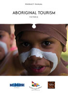 A brochure for Aboriginal Tourism in Victoria showing a close-up image of an Aboriginal boy.